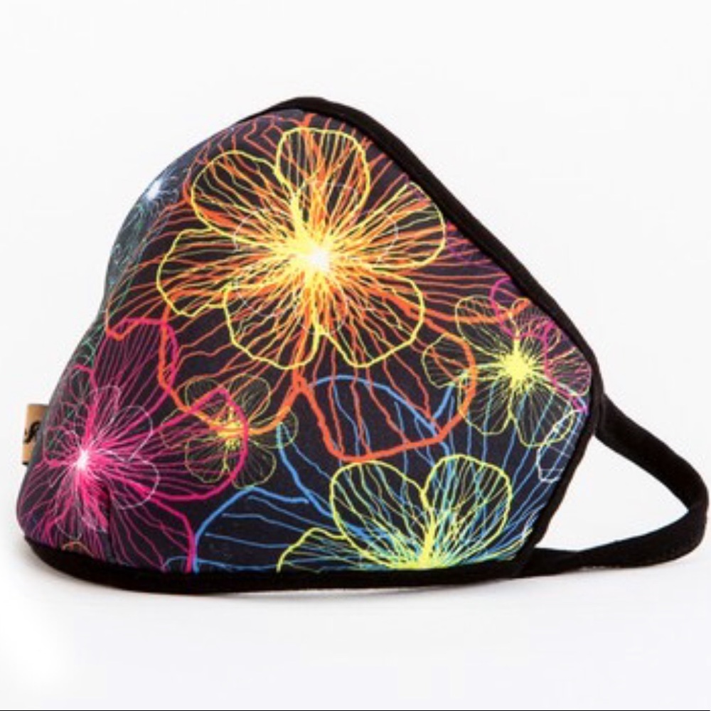 MADE IN USA, Neon Floral Face Mask - Picture 6 of 7